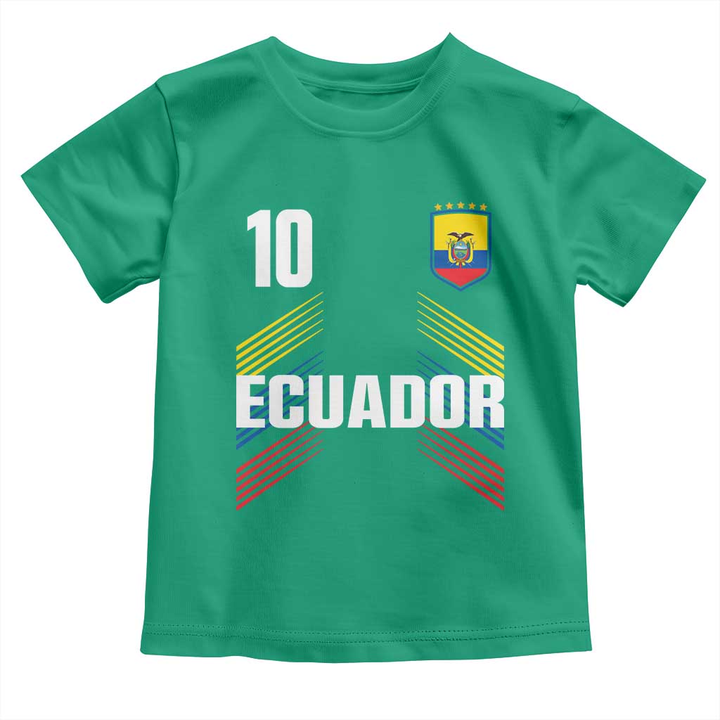 Ecuador Soccer Sports Graphic Number 10 Jersey Style Toddler T Shirt Proud Ecuadorian Football Fans Game Day Pride TS02 Irish Green Print Your Wear