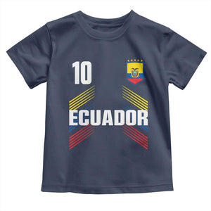 Ecuador Soccer Sports Graphic Number 10 Jersey Style Toddler T Shirt Proud Ecuadorian Football Fans Game Day Pride TS02 Navy Print Your Wear