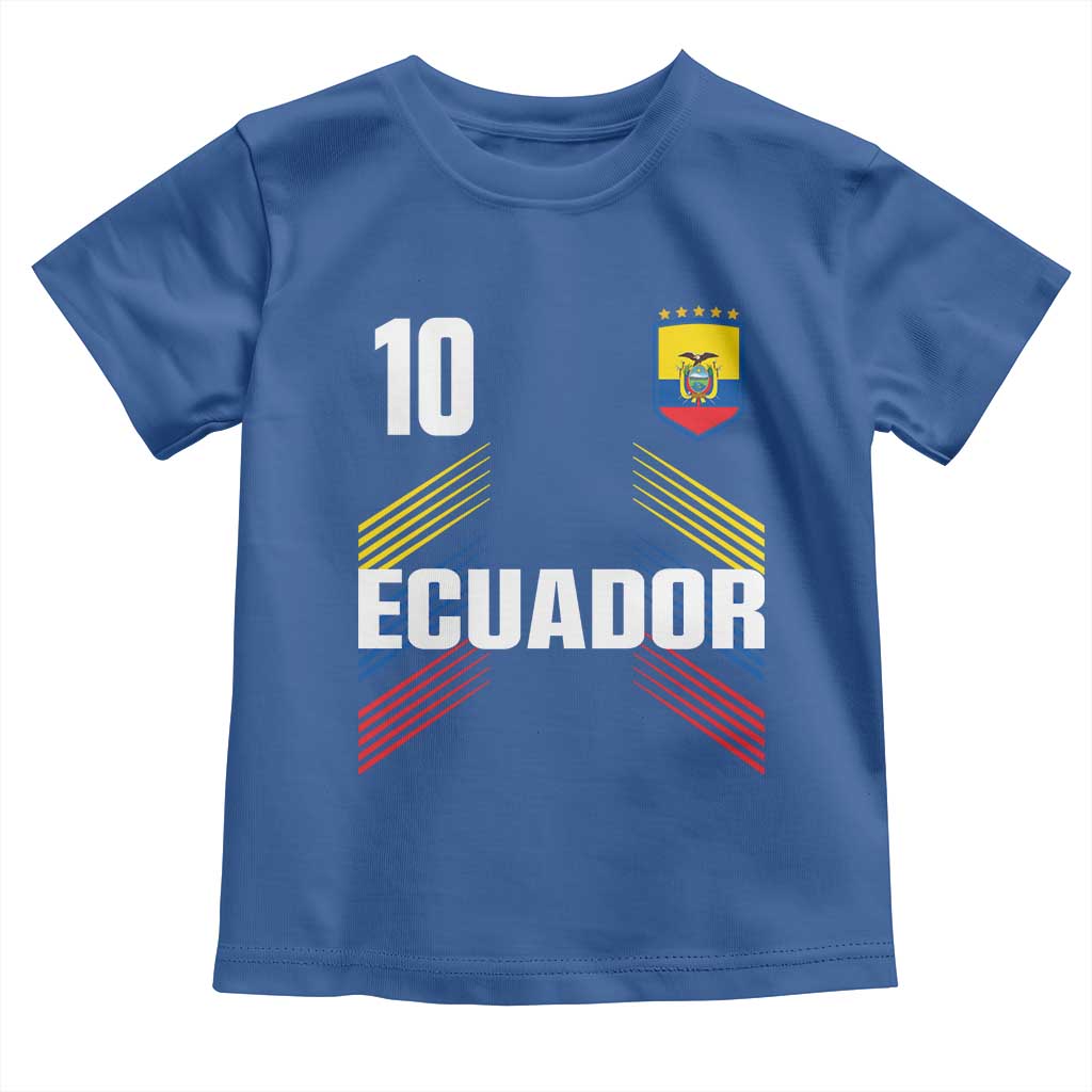 Ecuador Soccer Sports Graphic Number 10 Jersey Style Toddler T Shirt Proud Ecuadorian Football Fans Game Day Pride TS02 Royal Blue Print Your Wear