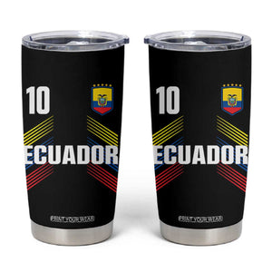 Ecuador Soccer Sports Graphic Number 10 Jersey Style Tumbler Cup Proud Ecuadorian Football Fans Game Day Pride TS02 Black Print Your Wear