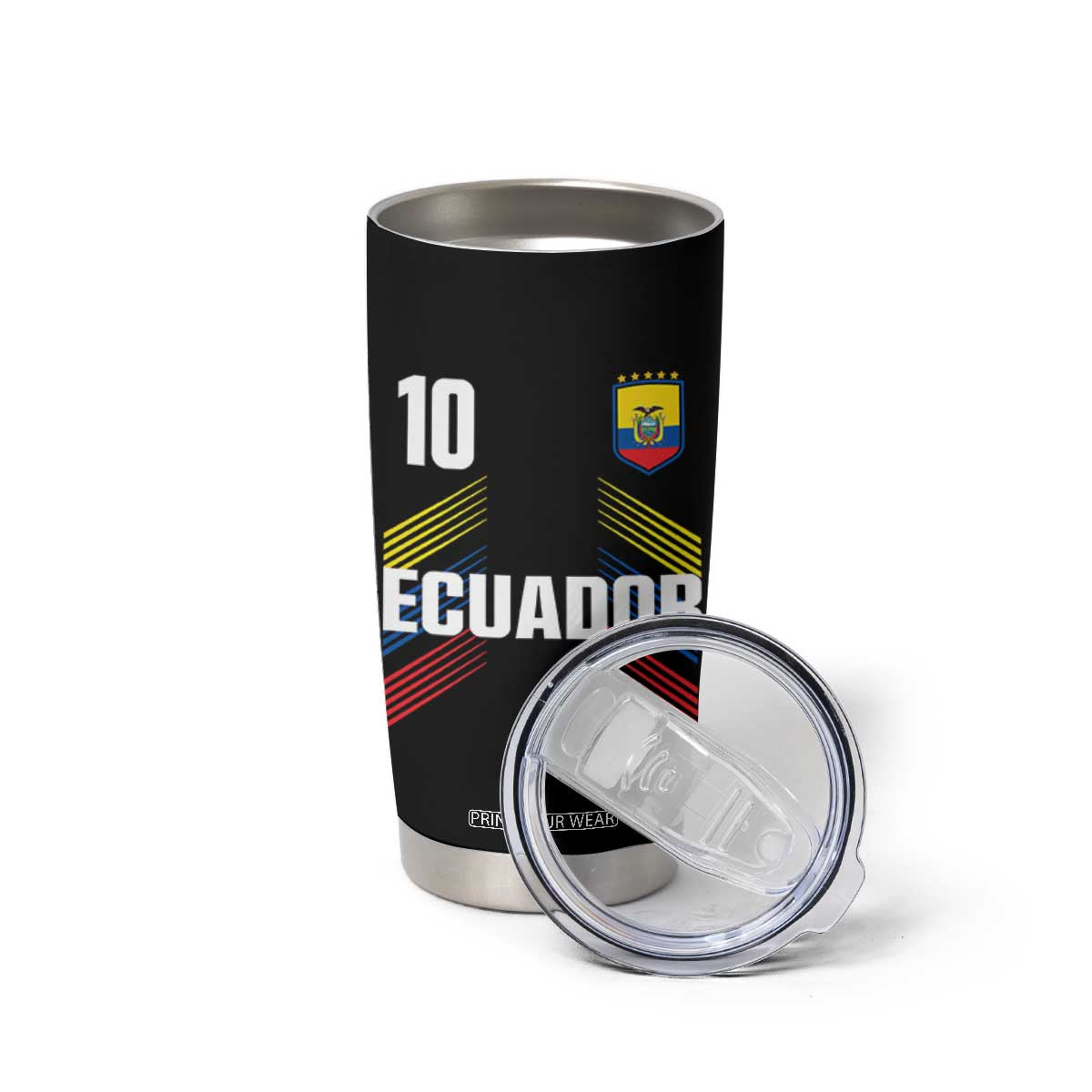Ecuador Soccer Sports Graphic Number 10 Jersey Style Tumbler Cup Proud Ecuadorian Football Fans Game Day Pride TS02 Print Your Wear