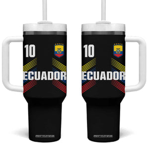 Ecuador Soccer Sports Graphic Number 10 Jersey Style Tumbler With Handle Proud Ecuadorian Football Fans Game Day Pride TS02 One Size: 40 oz Black Print Your Wear
