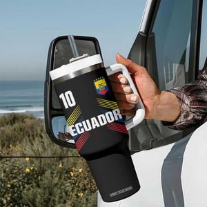 Ecuador Soccer Sports Graphic Number 10 Jersey Style Tumbler With Handle Proud Ecuadorian Football Fans Game Day Pride TS02 Print Your Wear