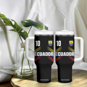 Ecuador Soccer Sports Graphic Number 10 Jersey Style Tumbler With Handle Proud Ecuadorian Football Fans Game Day Pride TS02 Print Your Wear