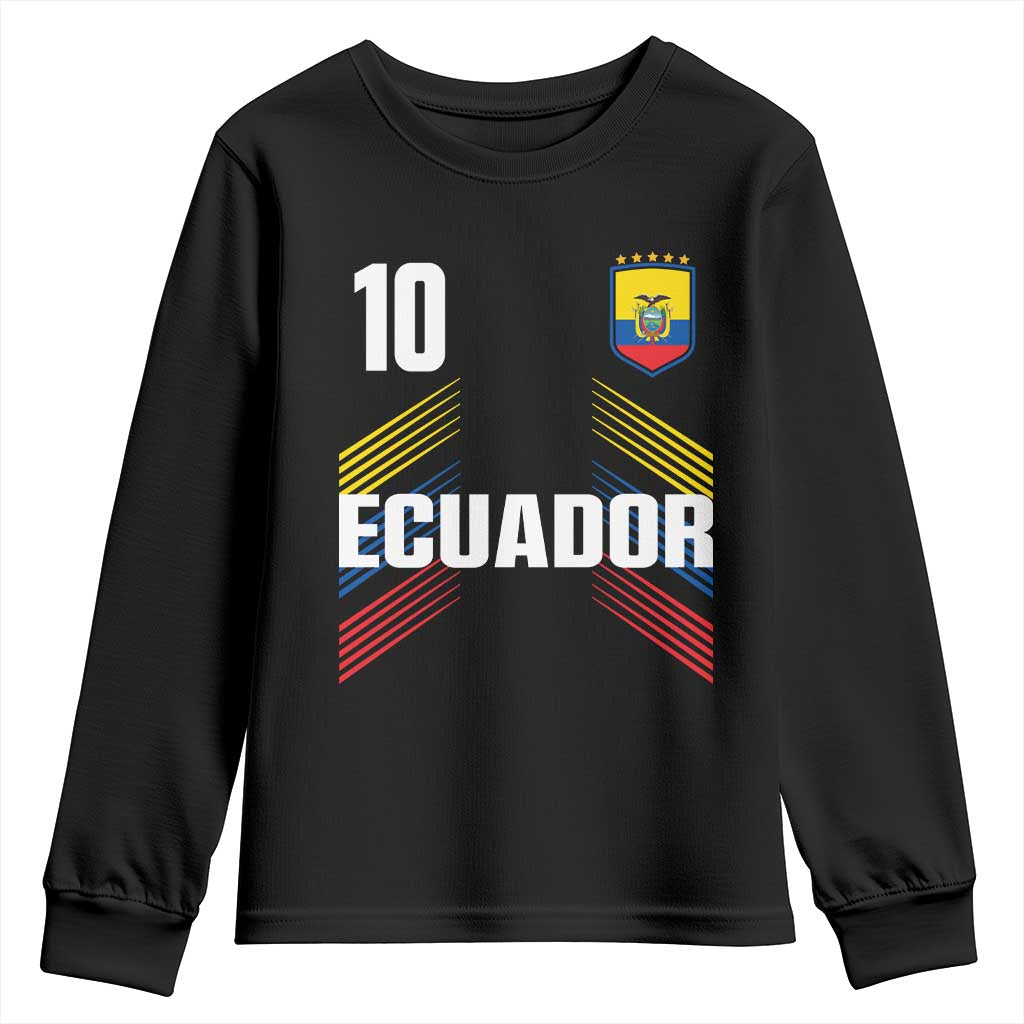 Ecuador Soccer Sports Graphic Number 10 Jersey Style Youth Sweatshirt Proud Ecuadorian Football Fans Game Day Pride TS02 Black Print Your Wear