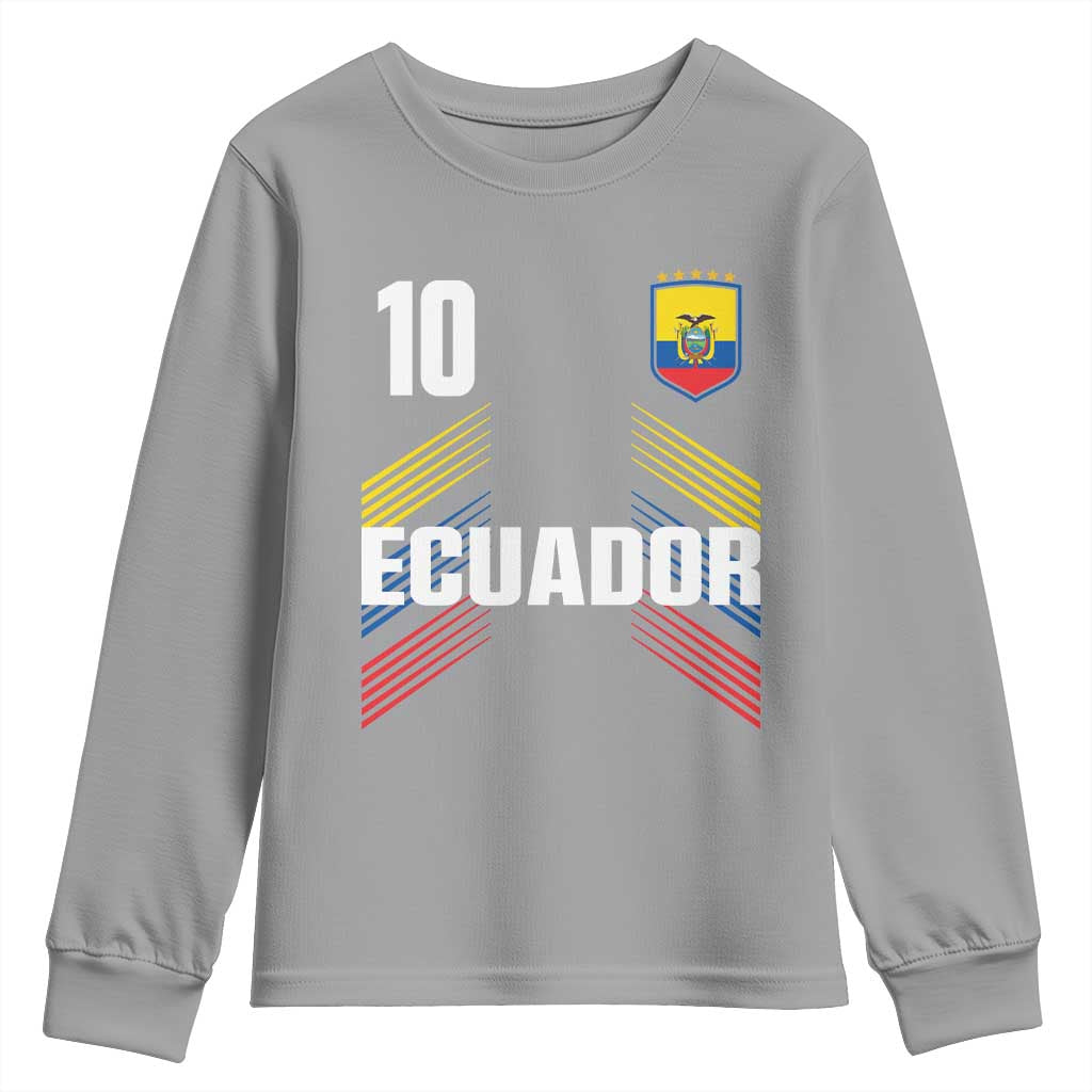 Ecuador Soccer Sports Graphic Number 10 Jersey Style Youth Sweatshirt Proud Ecuadorian Football Fans Game Day Pride TS02 Sport Gray Print Your Wear