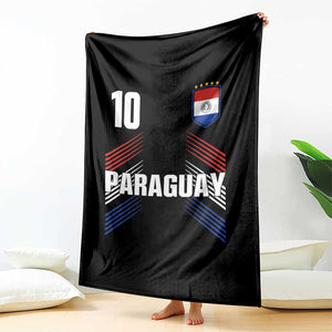 Paraguay Soccer Sports Graphic Number 10 Jersey Style Throw Blanket Proud Paraguayan Football Fans Game Day Pride TS02 Print Your Wear