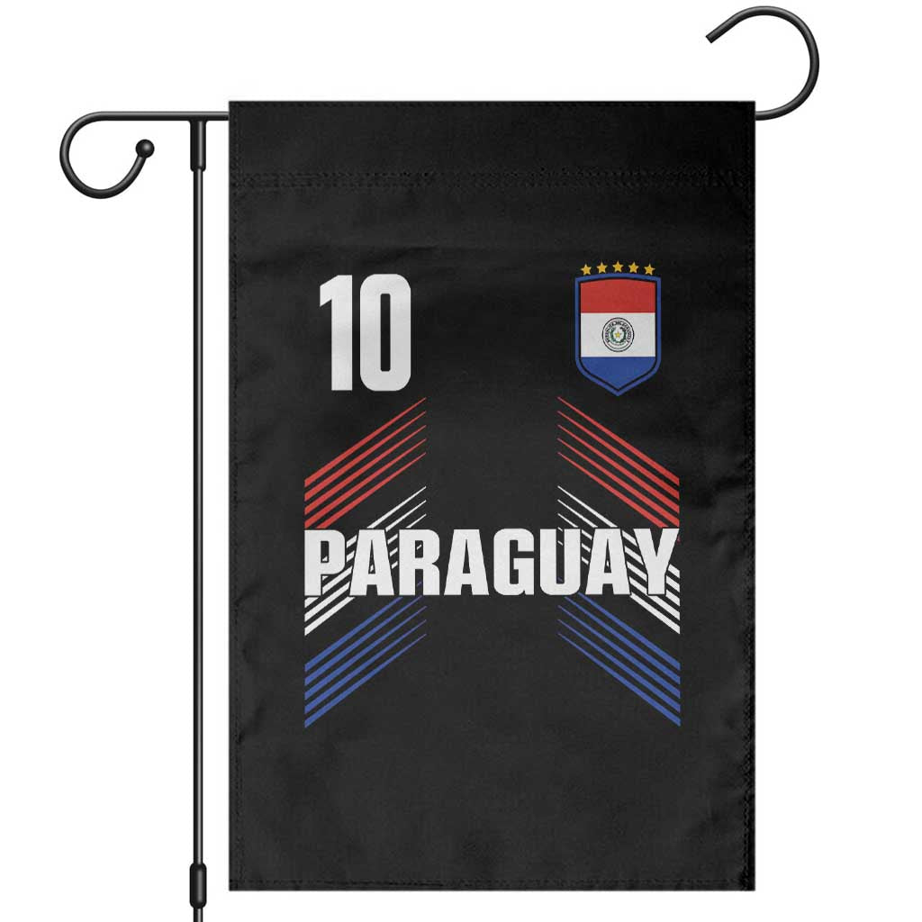 Paraguay Soccer Sports Graphic Number 10 Jersey Style Garden Flag Proud Paraguayan Football Fans Game Day Pride TS02 Black Print Your Wear