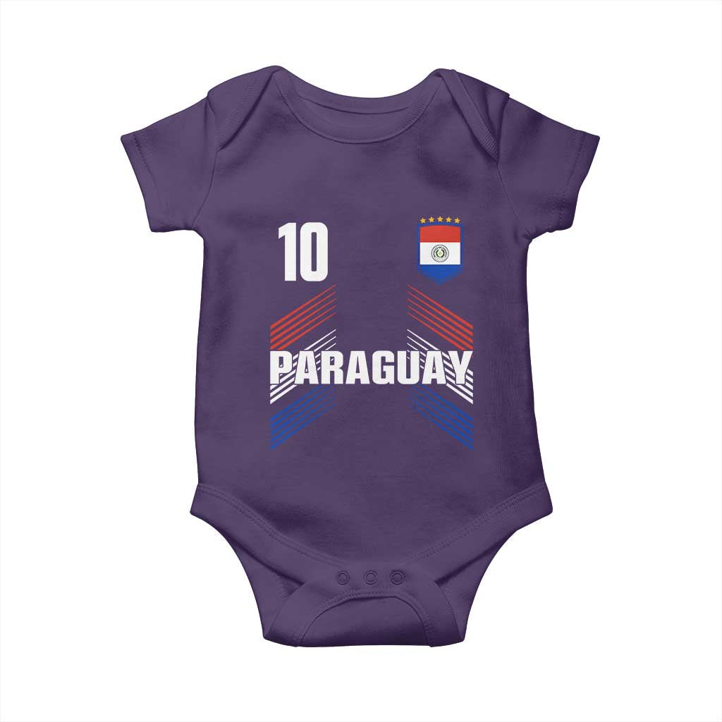 Paraguay Soccer Sports Graphic Number 10 Jersey Style Baby Onesie Proud Paraguayan Football Fans Game Day Pride TS02 Purple Print Your Wear
