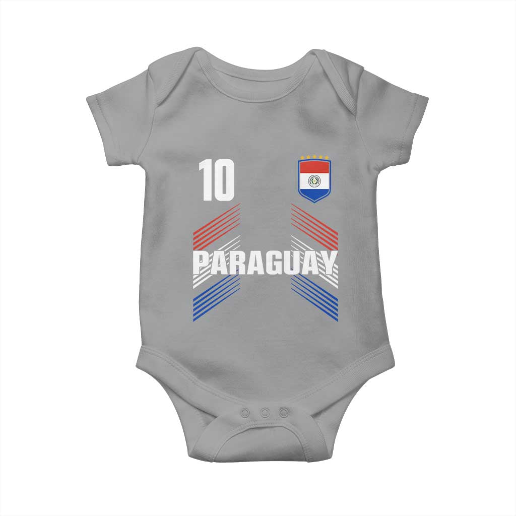 Paraguay Soccer Sports Graphic Number 10 Jersey Style Baby Onesie Proud Paraguayan Football Fans Game Day Pride TS02 Sport Gray Print Your Wear