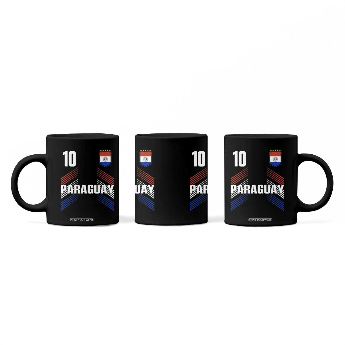 Paraguay Soccer Sports Graphic Number 10 Jersey Style Coffee Mug Proud Paraguayan Football Fans Game Day Pride TS02 Print Your Wear