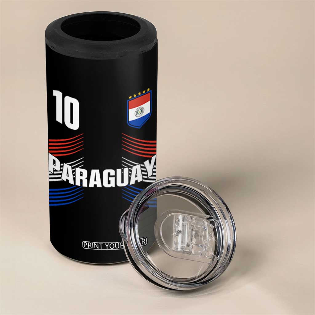 Paraguay Soccer Sports Graphic Number 10 Jersey Style 4 in 1 Can Cooler Tumbler Proud Paraguayan Football Fans Game Day Pride TS02 Print Your Wear