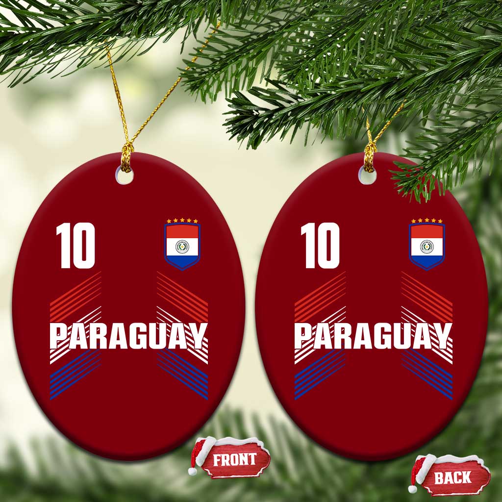 Paraguay Soccer Sports Graphic Number 10 Jersey Style Ceramic Ornament Proud Paraguayan Football Fans Game Day Pride TS02 Print Your Wear
