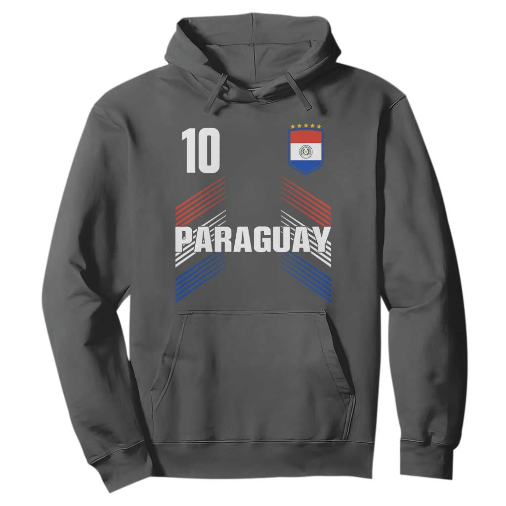 Paraguay Soccer Sports Graphic Number 10 Jersey Style Hoodie Proud Paraguayan Football Fans Game Day Pride TS02 Dark Heather Print Your Wear