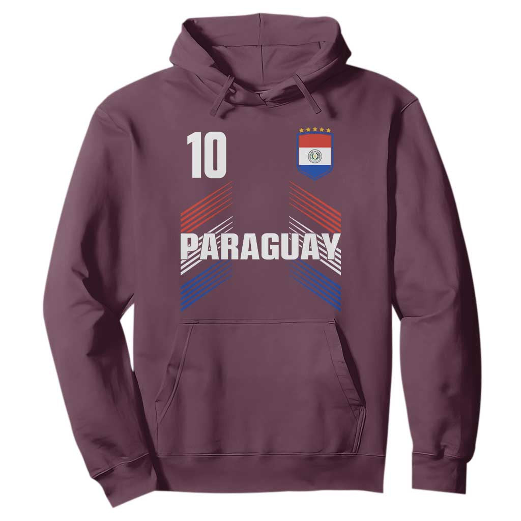 Paraguay Soccer Sports Graphic Number 10 Jersey Style Hoodie Proud Paraguayan Football Fans Game Day Pride TS02 Maroon Print Your Wear