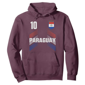 Paraguay Soccer Sports Graphic Number 10 Jersey Style Hoodie Proud Paraguayan Football Fans Game Day Pride TS02 Maroon Print Your Wear