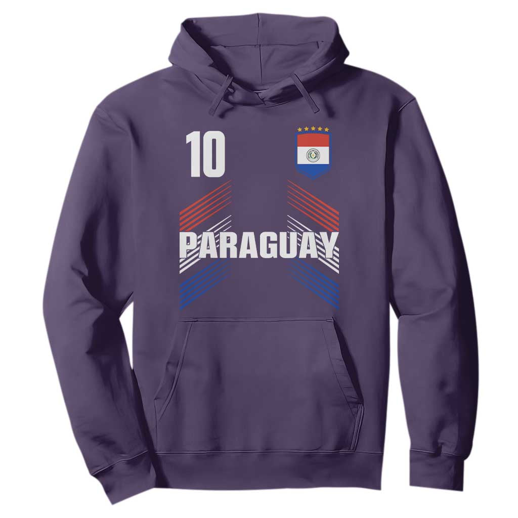 Paraguay Soccer Sports Graphic Number 10 Jersey Style Hoodie Proud Paraguayan Football Fans Game Day Pride TS02 Purple Print Your Wear