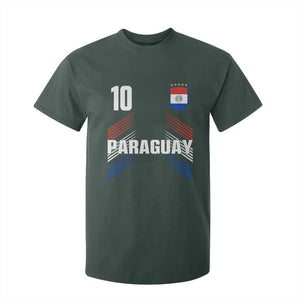 Paraguay Soccer Sports Graphic Number 10 Jersey Style T Shirt For Kid Proud Paraguayan Football Fans Game Day Pride TS02 Dark Forest Green Print Your Wear