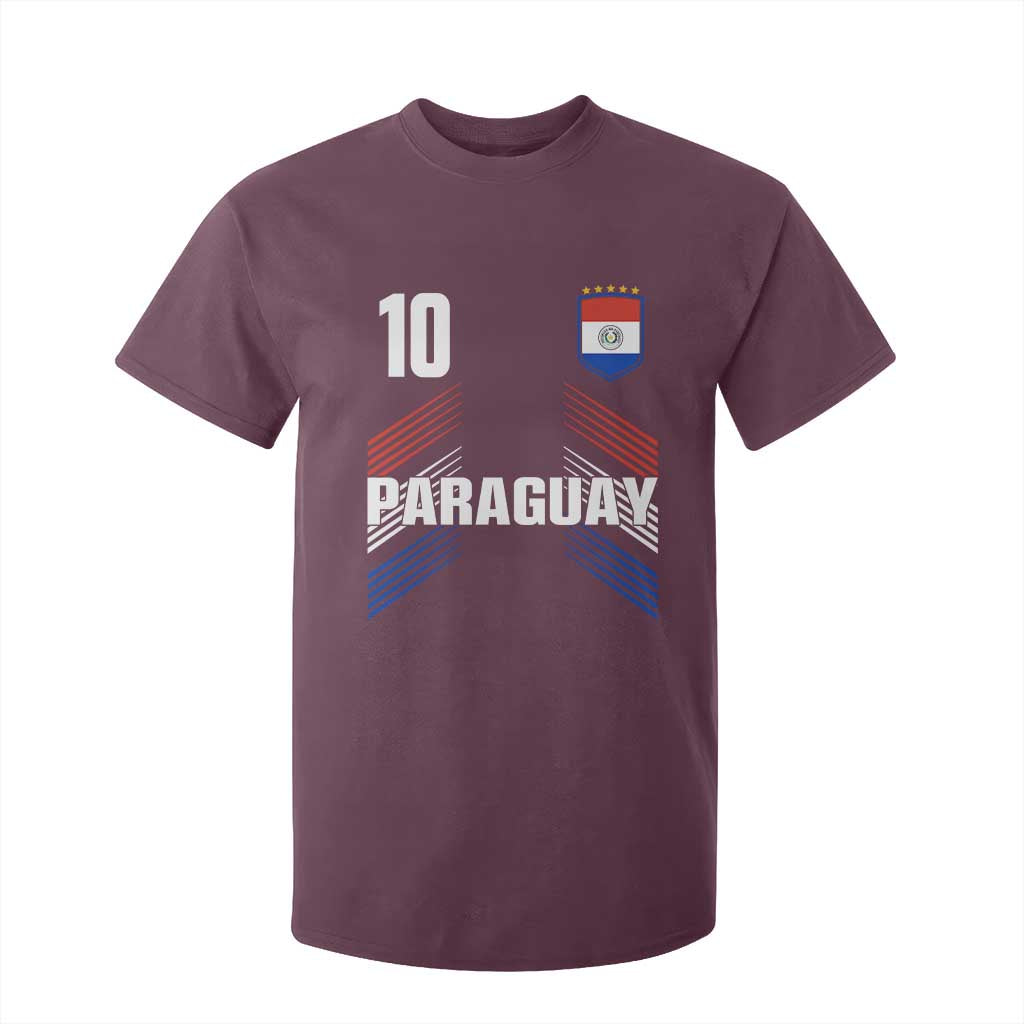 Paraguay Soccer Sports Graphic Number 10 Jersey Style T Shirt For Kid Proud Paraguayan Football Fans Game Day Pride TS02 Maroon Print Your Wear