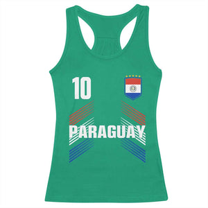 Paraguay Soccer Sports Graphic Number 10 Jersey Style Racerback Tank Top Proud Paraguayan Football Fans Game Day Pride TS02 Irish Green Print Your Wear