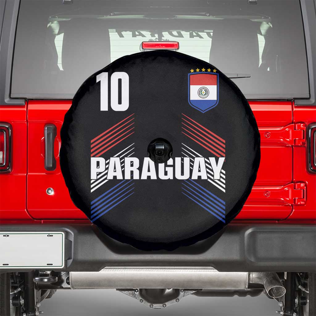 Paraguay Soccer Sports Graphic Number 10 Jersey Style Spare Tire Cover Proud Paraguayan Football Fans Game Day Pride TS02 Black Print Your Wear