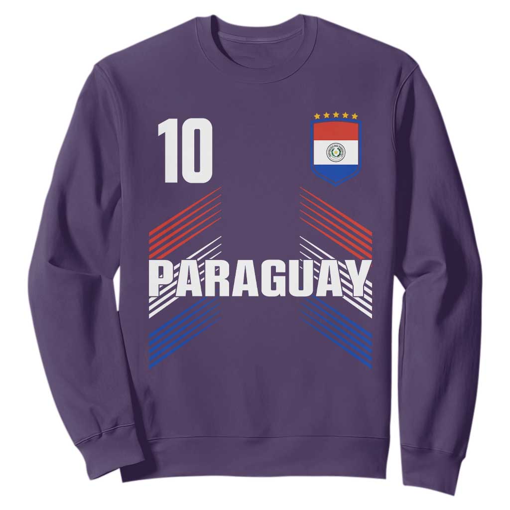 Paraguay Soccer Sports Graphic Number 10 Jersey Style Sweatshirt Proud Paraguayan Football Fans Game Day Pride TS02 Purple Print Your Wear