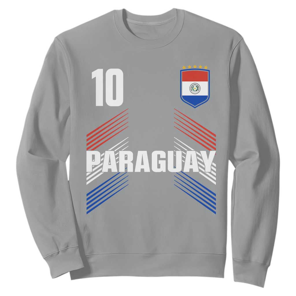 Paraguay Soccer Sports Graphic Number 10 Jersey Style Sweatshirt Proud Paraguayan Football Fans Game Day Pride TS02 Sport Gray Print Your Wear