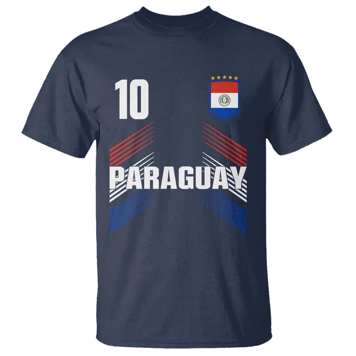 Paraguay Soccer Sports Graphic Number 10 Jersey Style T Shirt Proud Paraguayan Football Fans Game Day Pride TS02 Navy Print Your Wear