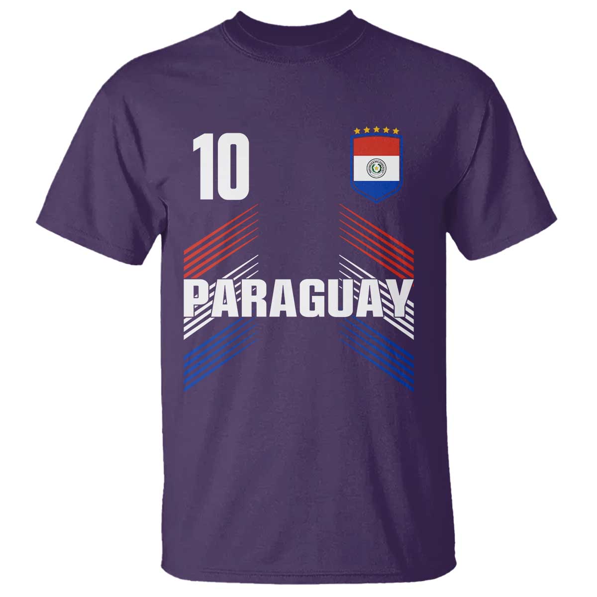 Paraguay Soccer Sports Graphic Number 10 Jersey Style T Shirt Proud Paraguayan Football Fans Game Day Pride TS02 Purple Print Your Wear