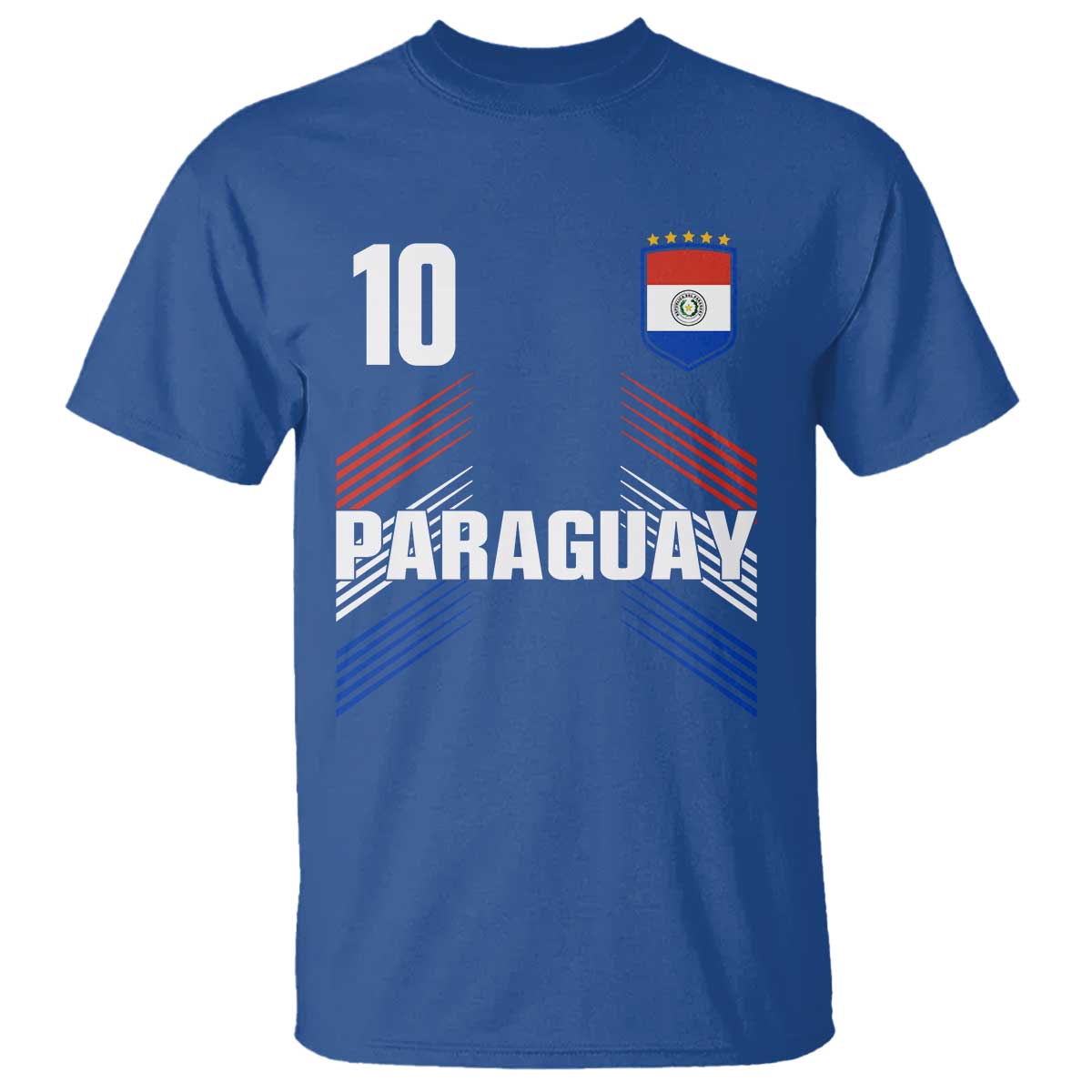 Paraguay Soccer Sports Graphic Number 10 Jersey Style T Shirt Proud Paraguayan Football Fans Game Day Pride TS02 Royal Blue Print Your Wear