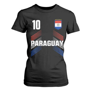 Paraguay Soccer Sports Graphic Number 10 Jersey Style T Shirt For Women Proud Paraguayan Football Fans Game Day Pride TS02 Black Print Your Wear