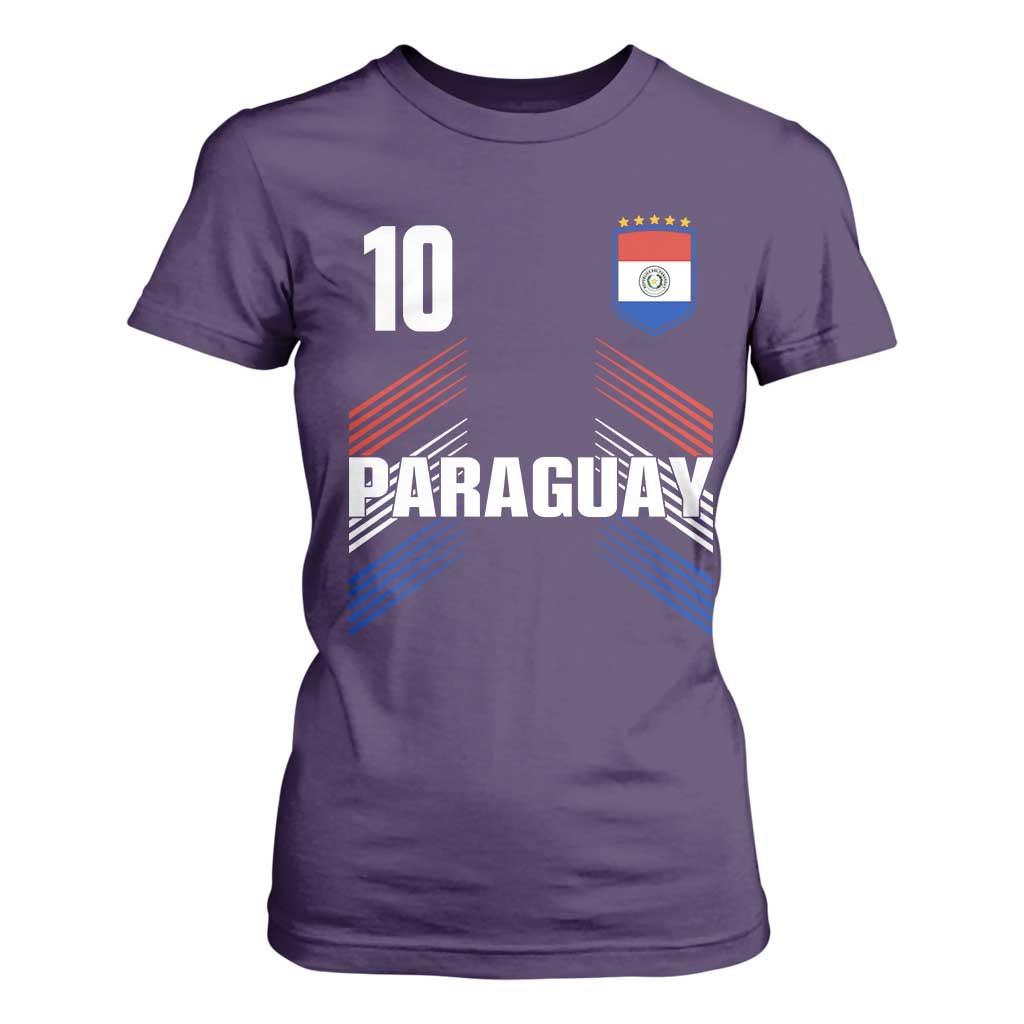 Paraguay Soccer Sports Graphic Number 10 Jersey Style T Shirt For Women Proud Paraguayan Football Fans Game Day Pride TS02 Purple Print Your Wear
