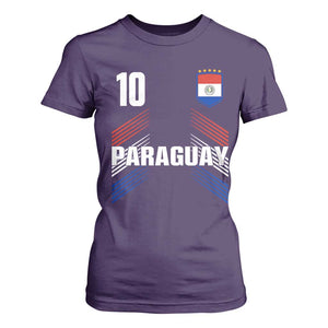Paraguay Soccer Sports Graphic Number 10 Jersey Style T Shirt For Women Proud Paraguayan Football Fans Game Day Pride TS02 Purple Print Your Wear