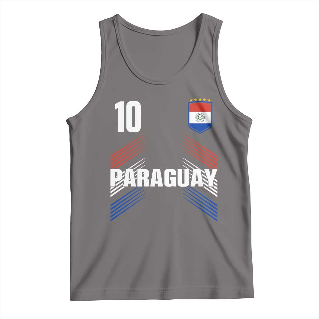 Paraguay Soccer Sports Graphic Number 10 Jersey Style Tank Top Proud Paraguayan Football Fans Game Day Pride TS02 Deep Heather Print Your Wear