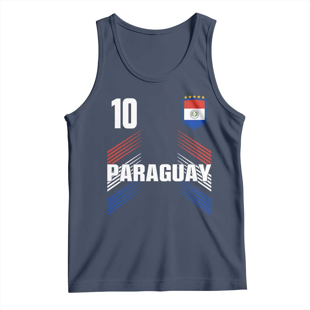 Paraguay Soccer Sports Graphic Number 10 Jersey Style Tank Top Proud Paraguayan Football Fans Game Day Pride TS02 Navy Print Your Wear