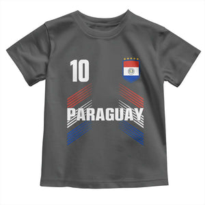 Paraguay Soccer Sports Graphic Number 10 Jersey Style Toddler T Shirt Proud Paraguayan Football Fans Game Day Pride TS02 Dark Heather Print Your Wear