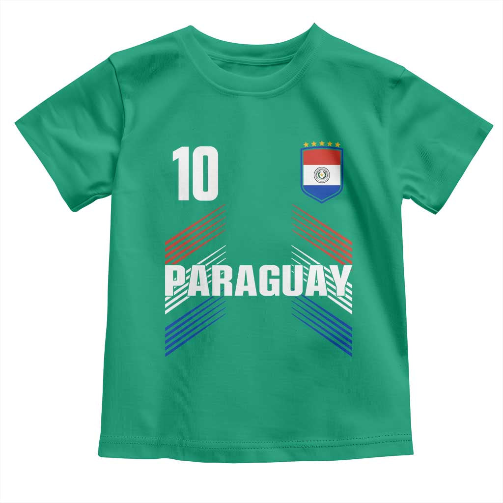 Paraguay Soccer Sports Graphic Number 10 Jersey Style Toddler T Shirt Proud Paraguayan Football Fans Game Day Pride TS02 Irish Green Print Your Wear