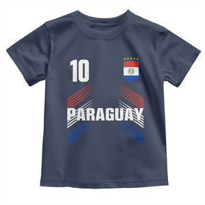 Paraguay Soccer Sports Graphic Number 10 Jersey Style Toddler T Shirt Proud Paraguayan Football Fans Game Day Pride TS02 Navy Print Your Wear