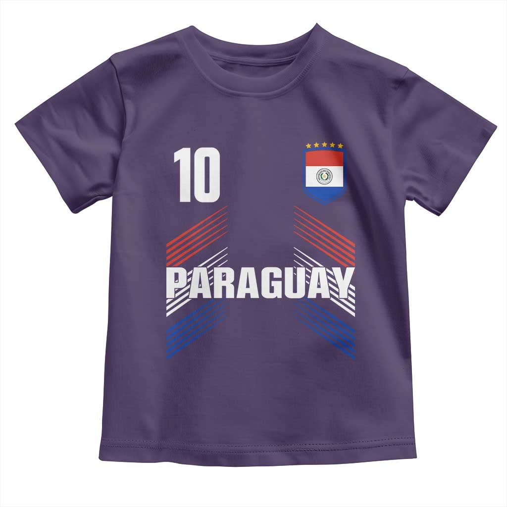 Paraguay Soccer Sports Graphic Number 10 Jersey Style Toddler T Shirt Proud Paraguayan Football Fans Game Day Pride TS02 Purple Print Your Wear