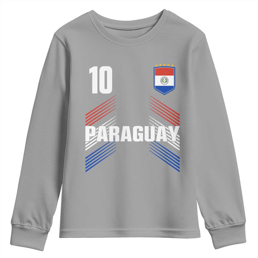 Paraguay Soccer Sports Graphic Number 10 Jersey Style Youth Sweatshirt Proud Paraguayan Football Fans Game Day Pride TS02 Sport Gray Print Your Wear