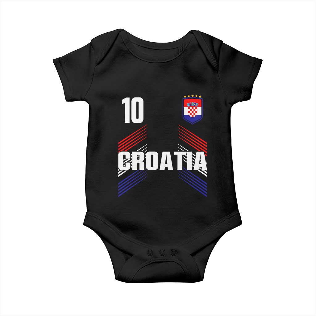 Croatia Soccer Sports Graphic Number 10 Jersey Style Baby Onesie Proud Croatian Football Fans Game Day Pride TS02 Black Print Your Wear