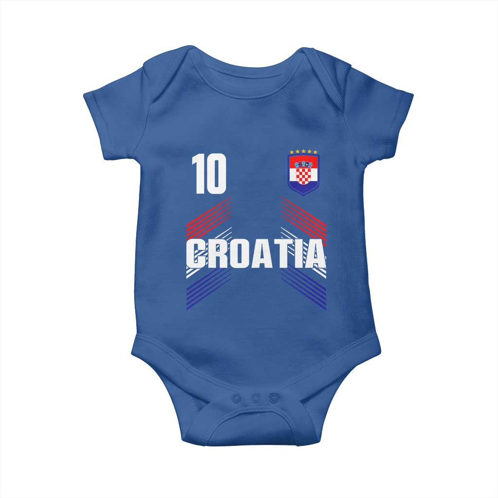 Croatia Soccer Sports Graphic Number 10 Jersey Style Baby Onesie Proud Croatian Football Fans Game Day Pride TS02 Royal Blue Print Your Wear