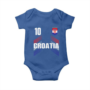 Croatia Soccer Sports Graphic Number 10 Jersey Style Baby Onesie Proud Croatian Football Fans Game Day Pride TS02 Royal Blue Print Your Wear