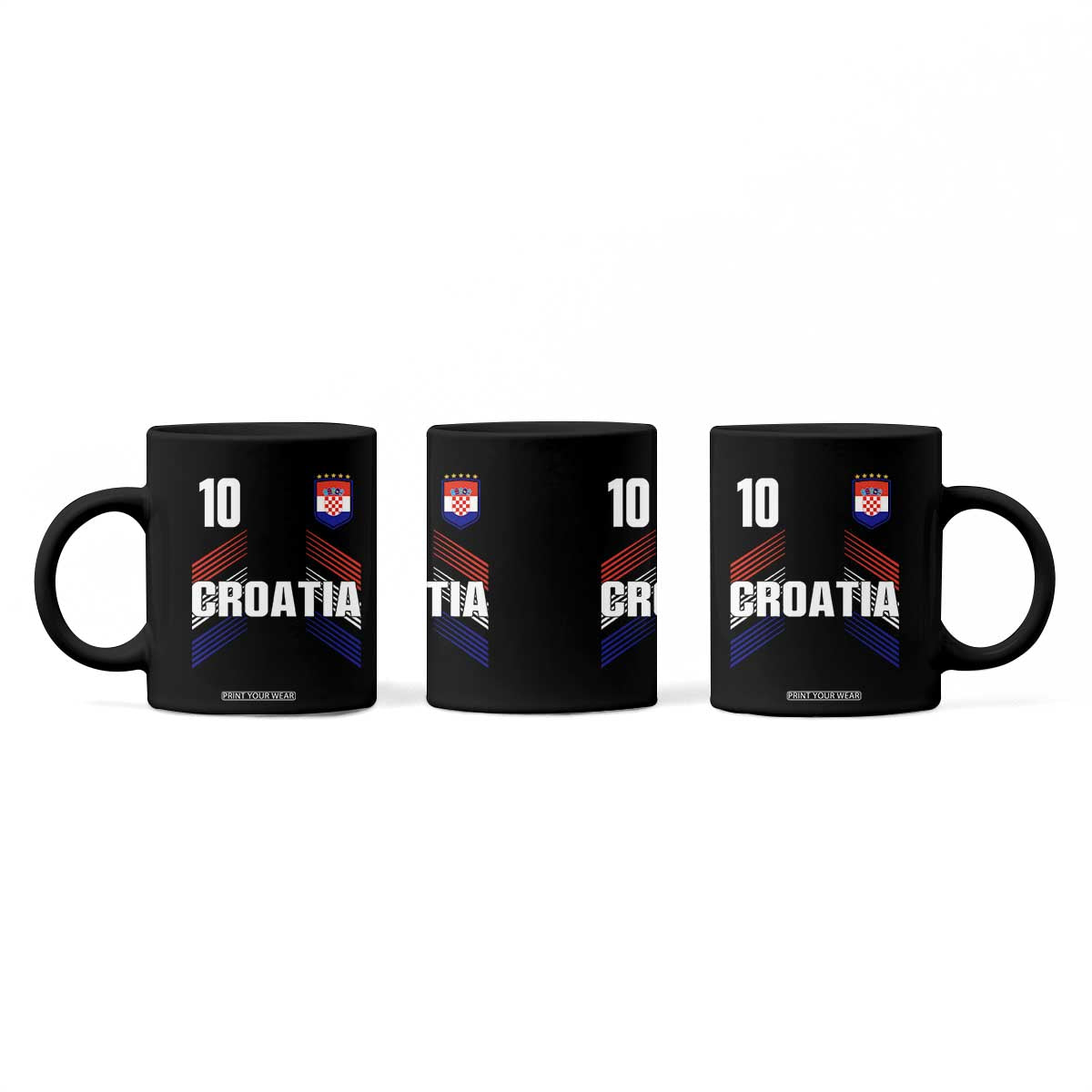 Croatia Soccer Sports Graphic Number 10 Jersey Style Coffee Mug Proud Croatian Football Fans Game Day Pride TS02 Print Your Wear