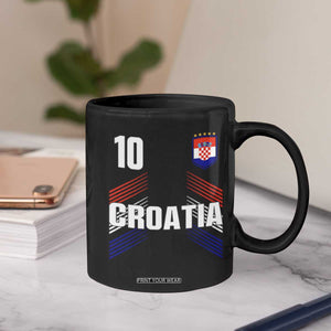 Croatia Soccer Sports Graphic Number 10 Jersey Style Coffee Mug Proud Croatian Football Fans Game Day Pride TS02 Print Your Wear