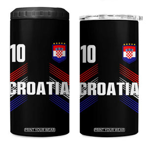 Croatia Soccer Sports Graphic Number 10 Jersey Style 4 in 1 Can Cooler Tumbler Proud Croatian Football Fans Game Day Pride TS02 One Size: 16 oz Black Print Your Wear