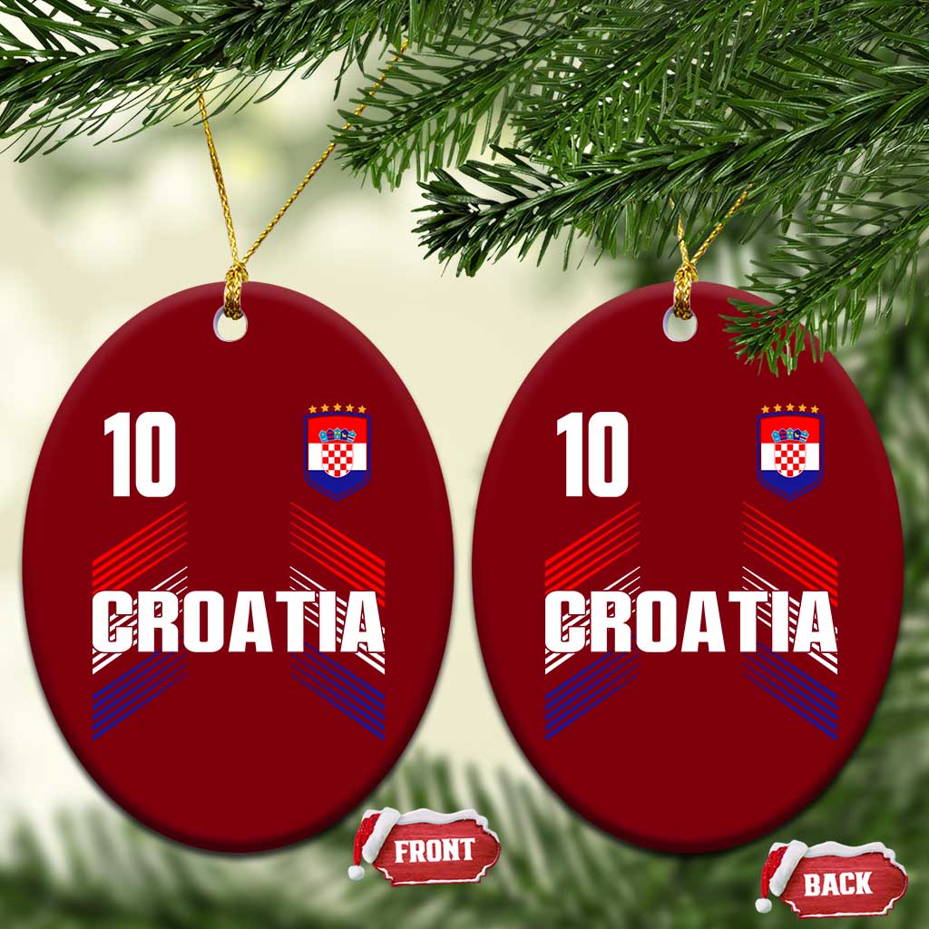 Croatia Soccer Sports Graphic Number 10 Jersey Style Ceramic Ornament Proud Croatian Football Fans Game Day Pride TS02 Print Your Wear
