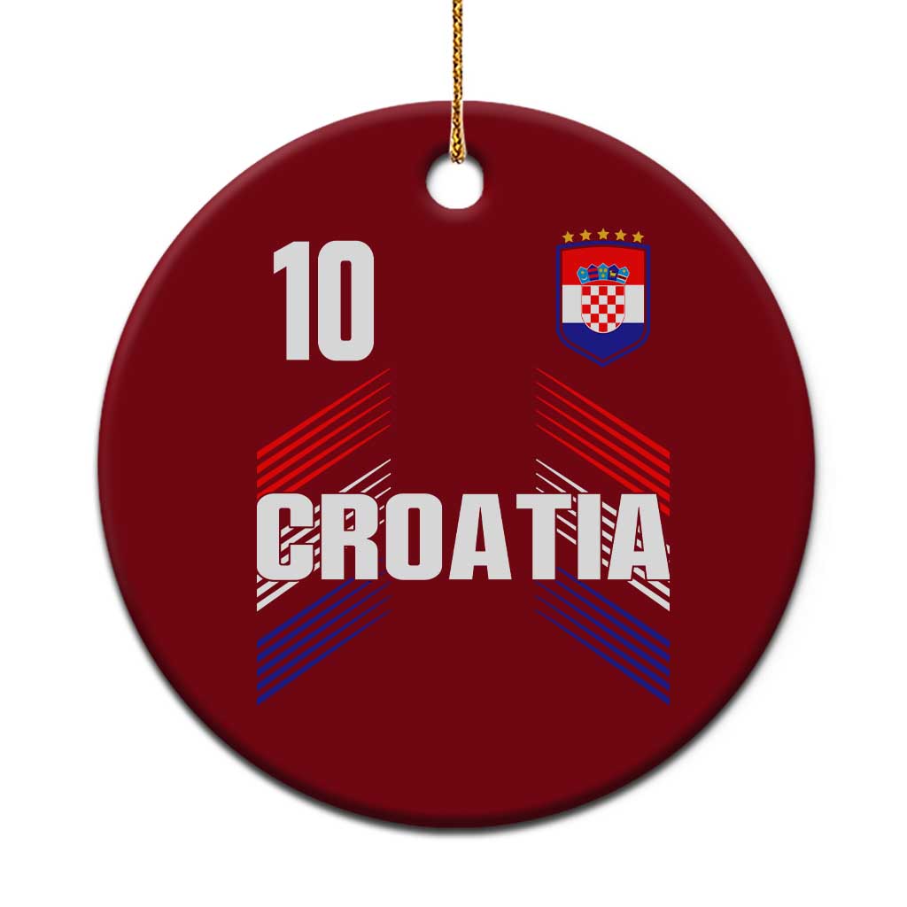 Croatia Soccer Sports Graphic Number 10 Jersey Style Ceramic Ornament Proud Croatian Football Fans Game Day Pride TS02 1pc Red Print Your Wear