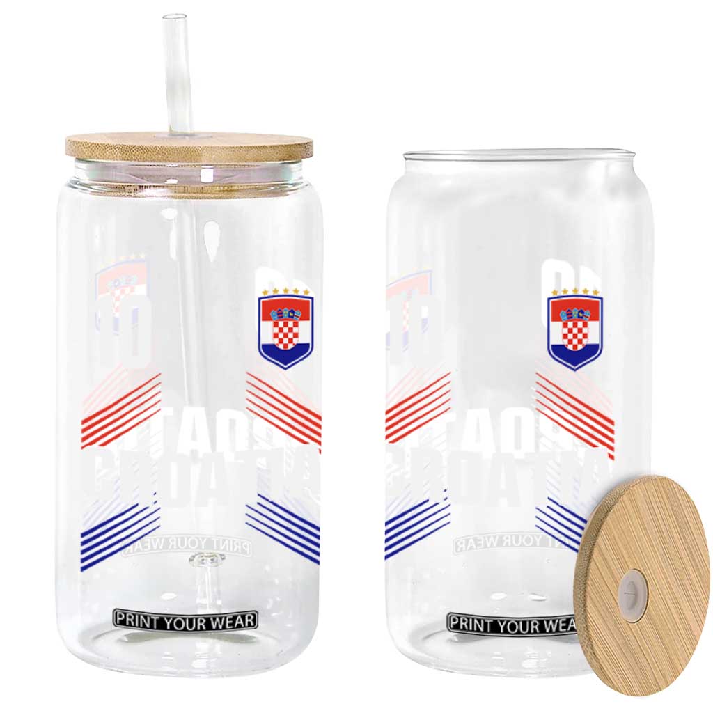 Croatia Soccer Sports Graphic Number 10 Jersey Style Glass Can Proud Croatian Football Fans Game Day Pride TS02 Print Your Wear