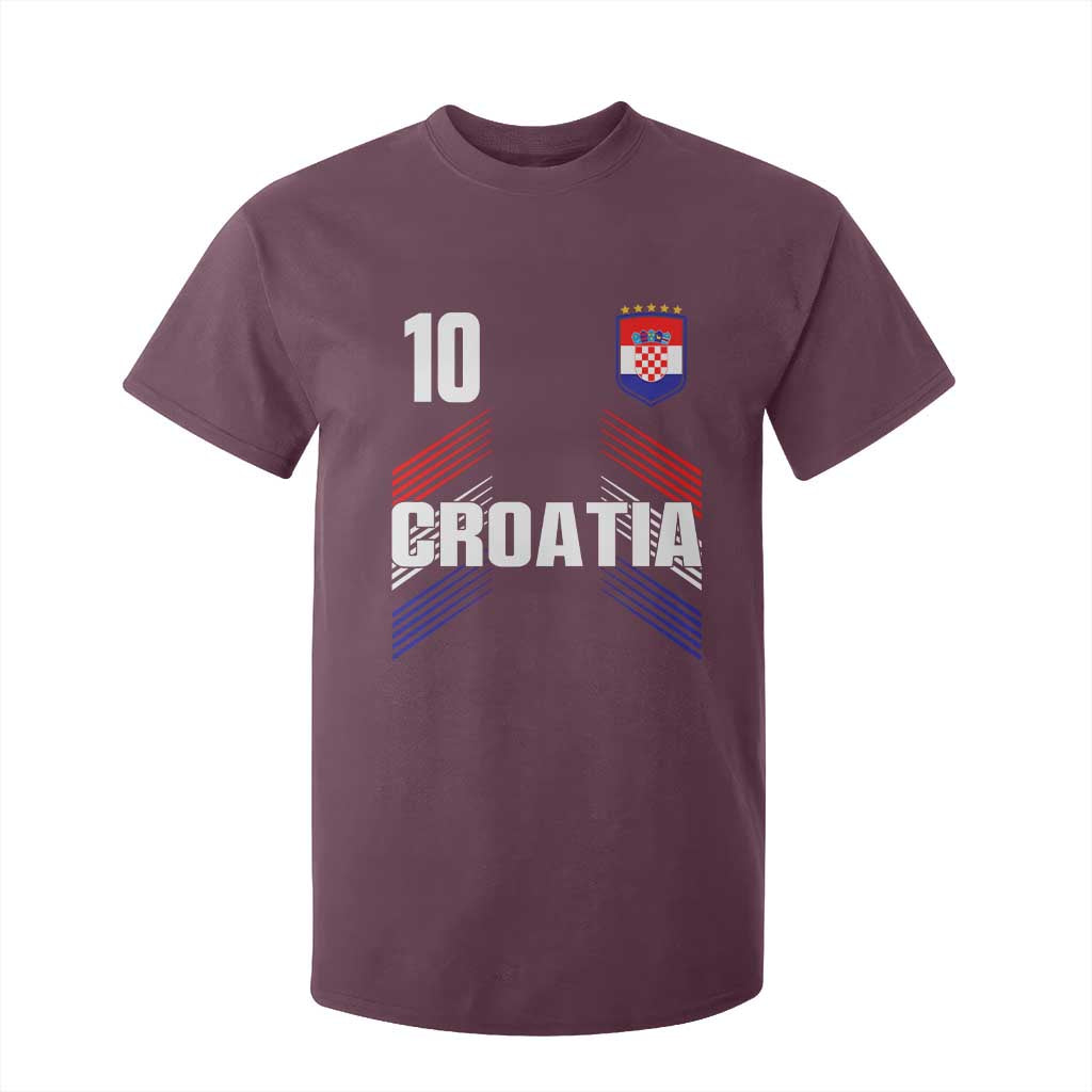 Croatia Soccer Sports Graphic Number 10 Jersey Style T Shirt For Kid Proud Croatian Football Fans Game Day Pride TS02 Maroon Print Your Wear
